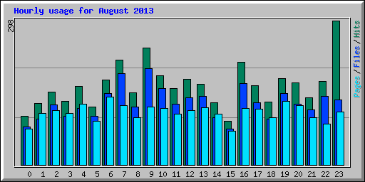 Hourly usage for August 2013